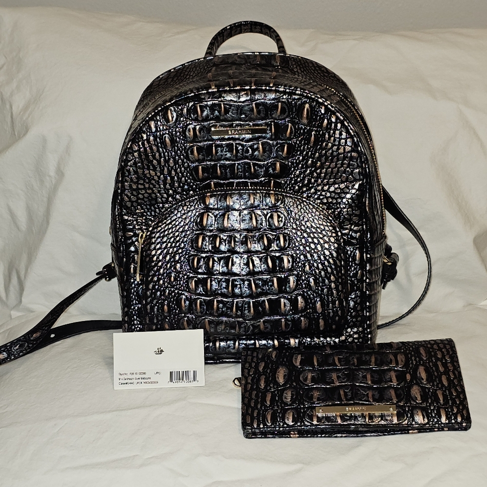 Brahmin Mini Dartmouth Backpack and wallet in Dusk